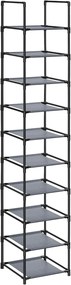 Sapateira de 10 prateleiras para hall | SONGMICS | 33 x 33 x 173 cm | cinza | LSR110G01.