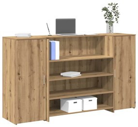 vidaXL Balcão de recepção 180x50x103,5 cm madeira carvalho artisiano