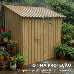 Conjunto de 12 Painéis para Telhado de Aço Galvanizado 7m² para Abrigo de Ferramentas Cobertura 129x45cm Madeira