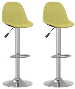 vidaXL Bancos de bar 2 pcs tecido verde