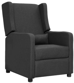 vidaXL Poltrona reclinável tecido cinzento-escuro