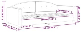 Sofá-cama 90x190 cm veludo cinzento-escuro