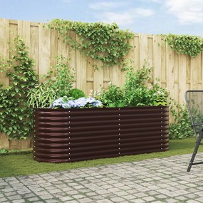 Canteiro Elevado de Jardim Castanho vidaXL 240x80x81 cm em Aço Galvanizado