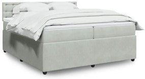 vidaXL Cama com molas/colchão 200x200 cm veludo cinzento-claro
