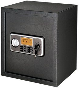 HOMCOM Cofre eletrônico sólido Caixa de segurança com chave 2 Códigos