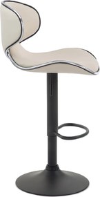 Conjunto de 2 bancos de bar em couro sintético Creme