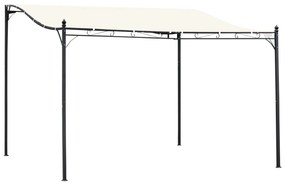 Pérgola de Jardim 4x3m Pérgola Montada na Parede com Toldo e 16 Orifíc