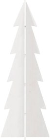 Árvore de Natal decorativa 112cm madeira de pinho maciça branco