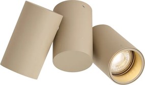 Foco de teto moderno orientável de 2 luzes taupe - Michael