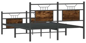 Estrutura de cama s/ colchão derivados madeira carvalho fumado