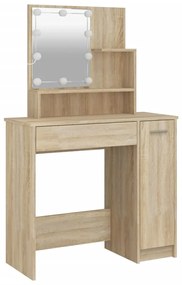 Toucador com LEDs 86,5x35x136 cm carvalho sonoma