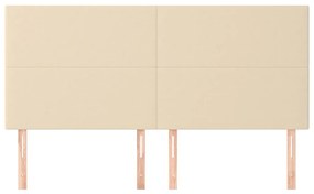Cabeceira de cama 4 pcs tecido 80x5x78/88 cm creme