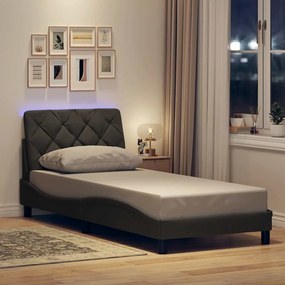 vidaXL Estrutura de cama com LED sem colchão 80x200 cm tecido