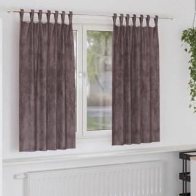 Cortinas 2 pcs com Abas Castanhas 175x140 cm