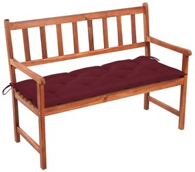 vidaXL Banco de jardim c/ almofadão 120 cm madeira acácia maciça
