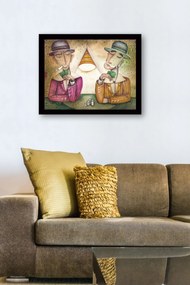 Pintura Decorativa em MDF com Moldura SC0939 – Multicolor – 41 x 56 cm