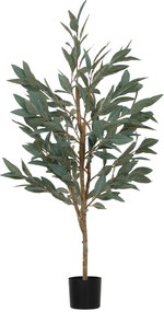 HOMCOM Planta Artificial de Louro 150 cm Planta Artificial Decorativa Grande Decoração para Casa Escritório Varanda Quarto Verde
