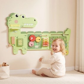Brinquedo «Busy Board», Quadro de Atividades de Parede com Dinossauros, Quadro Educativo de Motricidade para Bebés, para Rapazes e Raparigas dos 2 aos