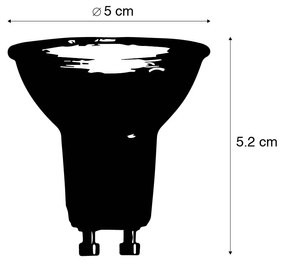 Conjunto de 6 lâmpadas LED GU10 inteligentes reguláveis em Kelvin 4,8W 400 lm 1800K - 6500K