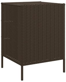 Armário de arrumação para jardim 55x59x80 cm vime PE castanho