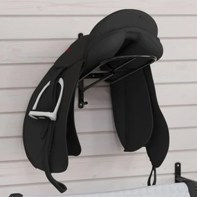 vidaXL Suporte para selas de parede ferro preto