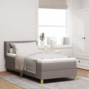 Cama Box Spring vidaXL com Colchão Taupe 90x200 cm Tecido