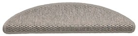 Tapetes escada adesivos aspeto sisal 30 pcs 56x17x3 cm prateado