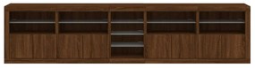 Aparador com luzes LED 283x37x67 cm carvalho castanho