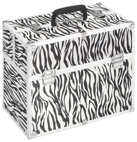 Caixa de maquilhagem 37x24x35 cm alumínio cor listras de zebra