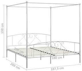 Estrutura de cama com dossel metal 180x200 cm branco