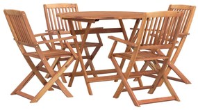 Conjunto de jantar p/ jardim 5 pcs madeira de acácia maciça