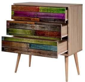 Cômoda Trio – Carvalho Sonoma – 80x90x40 cm