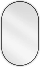 Mexen Loft espelho de casa de banho oval 85 x 50 cm, moldura preta - 9851-085-050-000-70