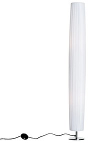 HOMCOM Candeeiro de Pé Moderno com Interruptor de Pé e Base de Aço Inoxidável Ø15x120 cm Branco