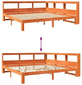 Cama com estante sem colchão 180x200 cm pinho maciço