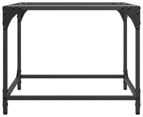 Mesa de centro c/ topo em vidro transparente 50x50x40 cm aço