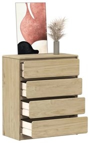 vidaXL Cómoda SAUDA 76,5x39x91 cm madeira de pinho maciça cor carvalho