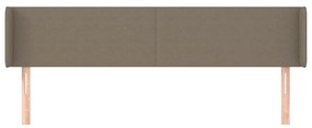 Cabeceira cama abas tecido 163x16x78/88 cm cinzento-acastanhado