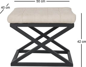 Pouffe Capraz – Preto e Branco – 50 cm x 42 cm x 40 cm
