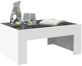 Mesa de centro luzes LED Infinity 70x50x30 cm branco