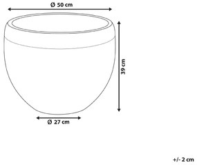 Vaso para plantas em pedra cinzenta 50 x 50 x 39 cm ZAKROS Beliani