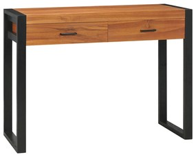 vidaXL Secretária com 2 gavetas 100x40x75 cm madeira de teca