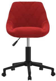 Cadeira de jantar giratória veludo vermelho tinto