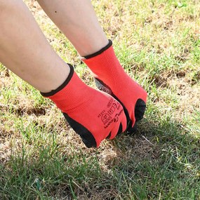 vidaXL Luvas de Trabalho 24 pcs Vermelho e Preto 8 / m