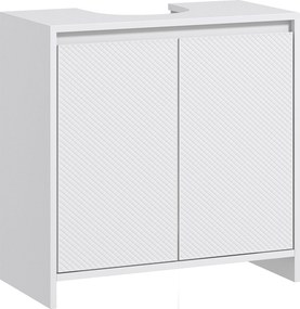 Móvel de lavatório com 2 portas e prateleira ajustável, 60 x 30 x 60 cm, (LAVATORIO E TORNEIRA NÃO INCLUIDA) branco