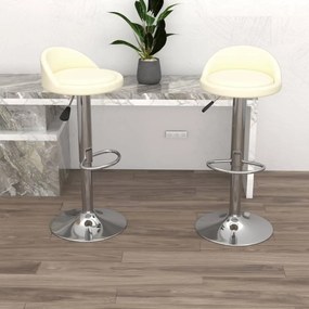 vidaXL Bancos de bar 2 pcs couro artificial cor creme