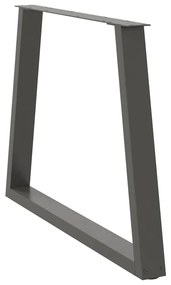 Pés para mesa de jantar em forma de V, 2 peças, antracite, 100x(72-73,