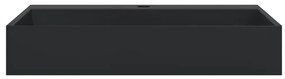 Lavatório 60x38x11 cm mineral/mármore fundido mate preto