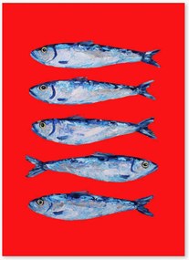 Impressão digital Sardines Berry Red