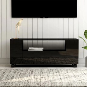 vidaXL Móvel para TV 120x35x48 cm madeira processada preto brilhante